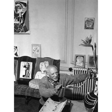 PABLO PICASSO Spanish artist at his Cannes villa
