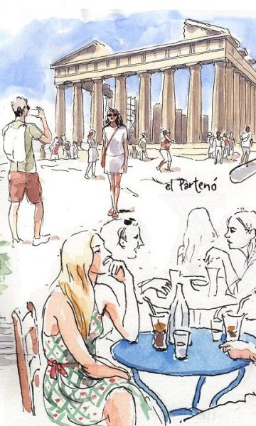 atenes-grècia-ilustracio
