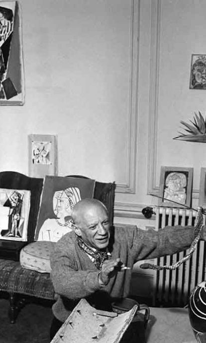 PABLO PICASSO Spanish artist at his Cannes villa