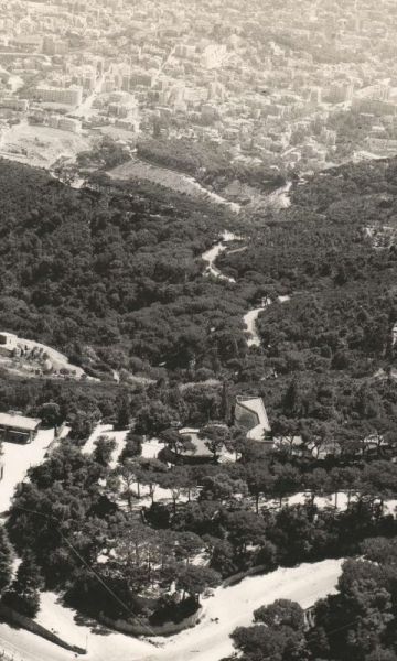 Vista aérea del hotel La Florida durante los años 50 (Trabajos Aéreos Fotogramétricos)