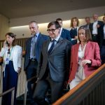Salvador Illa i Teresa Garcia-Milà, abans de l'inici de la primera jornada de la reunió anual