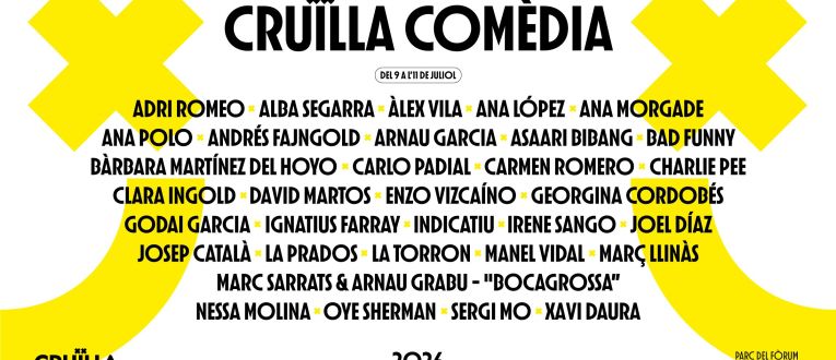 El cartell de la programació del Cruïlla Comèdia 2026 El cartell de la programació del Cruïlla Comèdia 2026