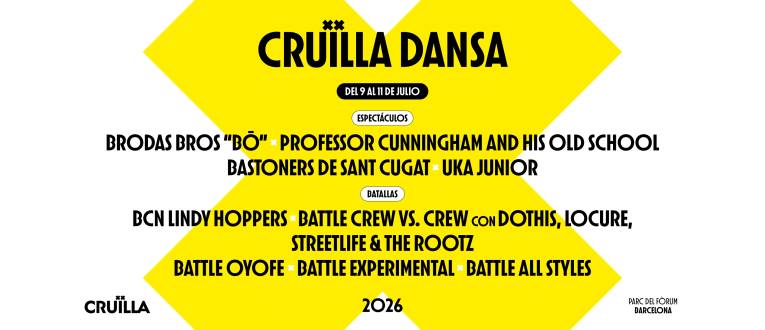 Cartell de la programació de dansa dins el Cruïlla 2026 Cartell de la programació de dansa dins el Cruïlla 2026