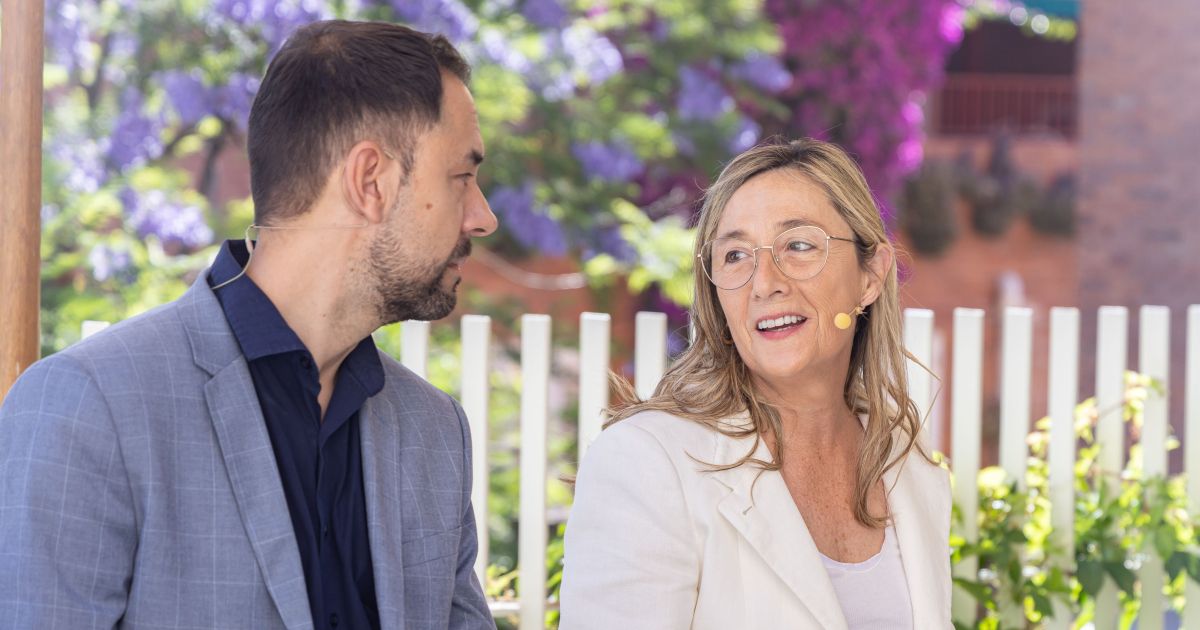 Esther Grávalos, de Barcelona Global; i Xavier Purcallà, de la Basílica de la Sagrada Família. Esther Grávalos, de Barcelona Global; i Xavier Purcallà, de la Basílica de la Sagrada Família.