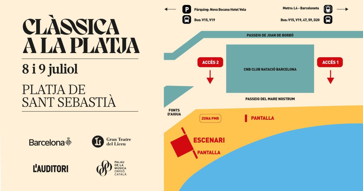 Mapa d'accesos a Clàssica a la Platja 2026 Mapa d'accesos a Clàssica a la Platja 2026