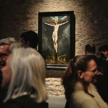 L'obra 'Crist a la creu' d'El Greco exposada a la col·lecció de l'Hospital de Sant Saver. © Col·lecció Casacuberta Marsans / Nereis Ferrer.