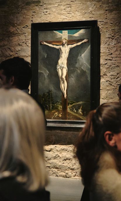 L'obra 'Crist a la creu' d'El Greco exposada a la col·lecció de l'Hospital de Sant Saver. © Col·lecció Casacuberta Marsans / Nereis Ferrer. L'obra 'Crist a la creu' d'El Greco exposada a la col·lecció de l'Hospital de Sant Saver. © Col·lecció Casacuberta Marsans / Nereis Ferrer.