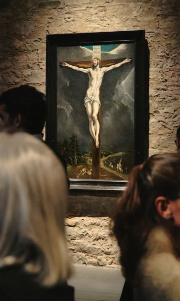 L'obra 'Crist a la creu' d'El Greco exposada a la col·lecció de l'Hospital de Sant Saver. © Col·lecció Casacuberta Marsans / Nereis Ferrer.