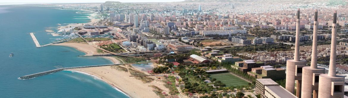 Imatge virtual del futur paisatge de Sant Adrià de Besòs. © LANDLAB