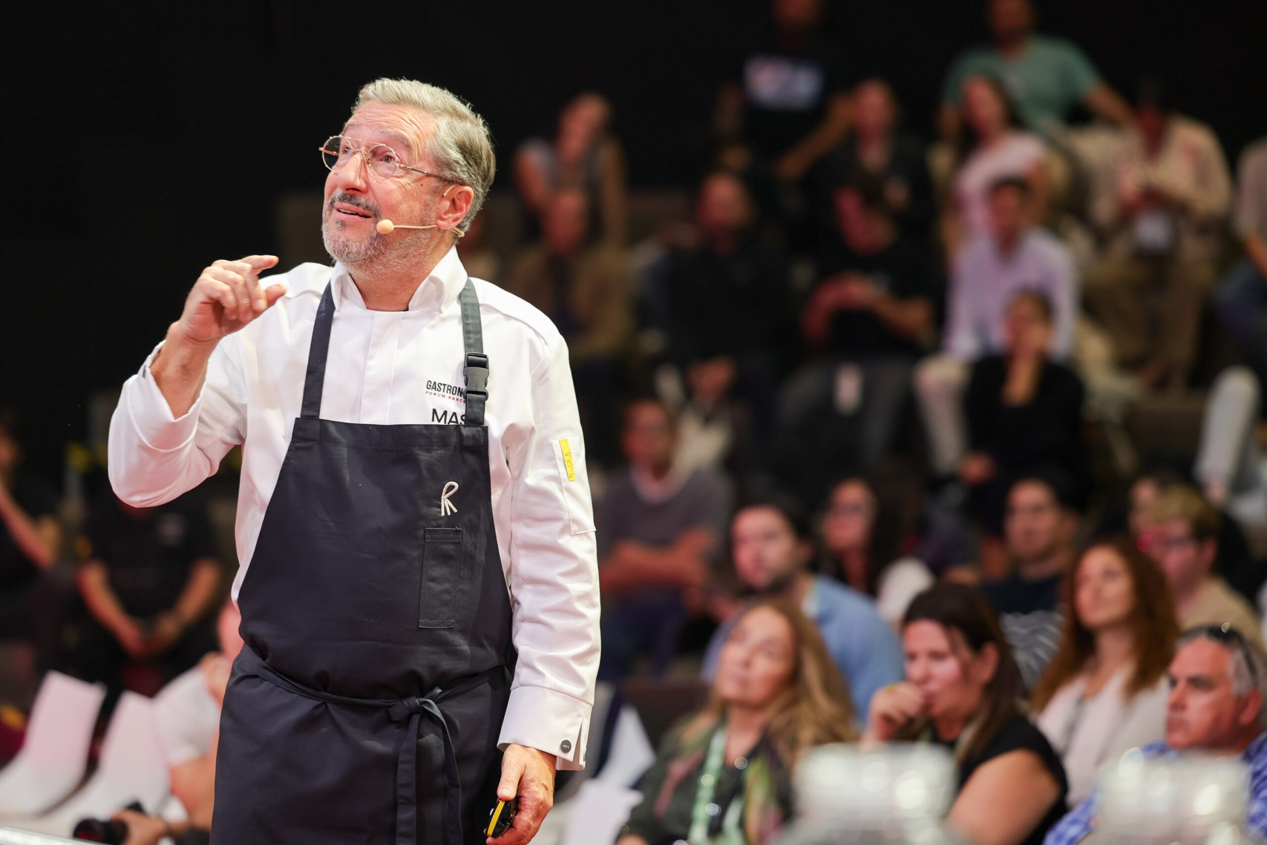 Joan Roca, durant la seva intervenció al Gastronomic Forum Barcelona 2025, on va proposar una primera definició de què podia ser la Nova Cuina Catalana.