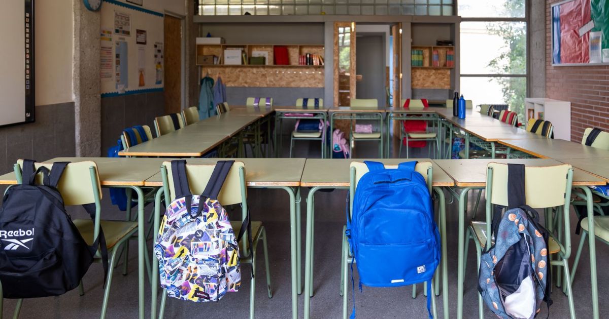 Aula d'una escola de Barcelona. © Mariona Gil