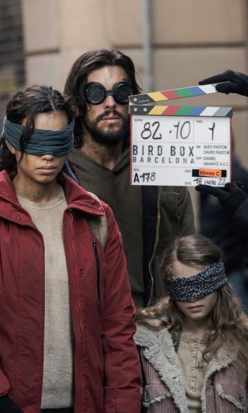 Rodatge del fim 'Birdbox Barcelona', amb Mario Casas.