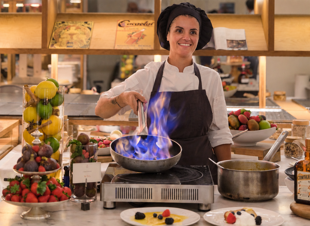 Estación de showcooking