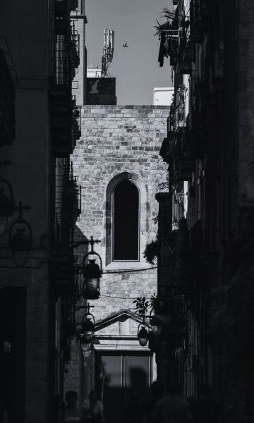 Carrer d'Elisabets. Al fons, part de la façana del Convent dels Àngels. © Laura Guerrero Carrer d'Elisabets. Al fons, part de la façana del Convent dels Àngels. © Laura Guerrero