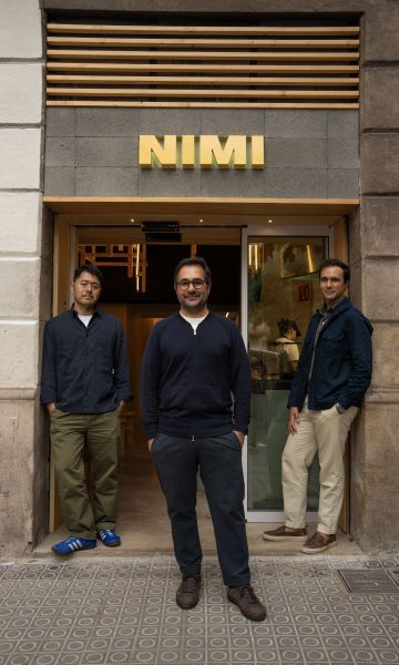 Naoyuki Haginoya, xef executiu del Grup Nomo; i Borja i Juan Molina-Martell, cofundadors. © Nomo