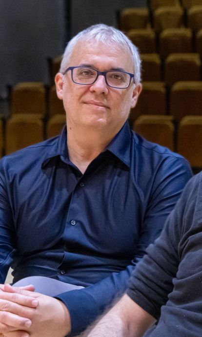 Jordi Abelló, membre de Música Reservata de Barcelona i Esteve Costa, el director convidat Jordi Abelló, membre de Música Reservata de Barcelona i Esteve Costa, el director convidat