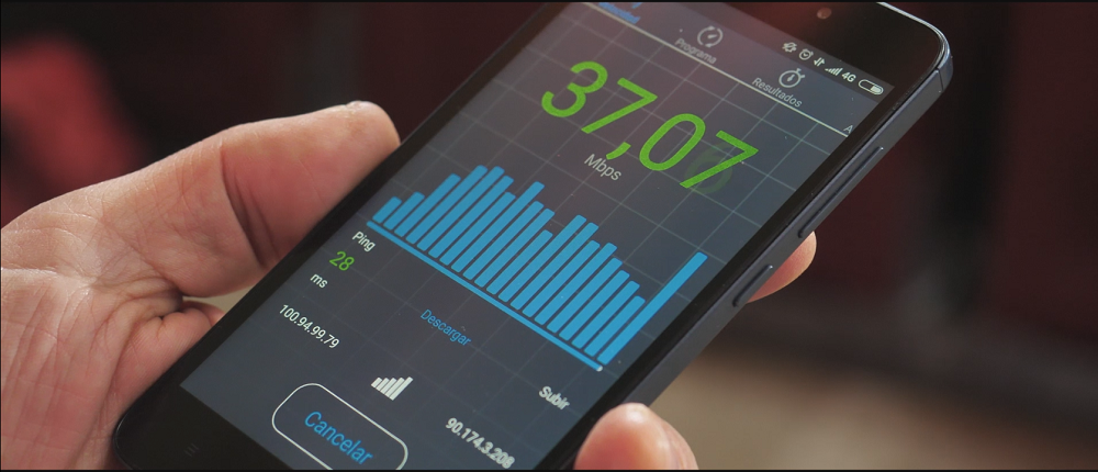 Velocidad de carga y descarga de datos móviles