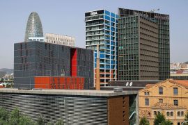 Edificis del 22@, districte tecnològic de Barcelona i pol d'innovació.