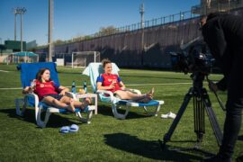 'Making of' de 'La Penúltima' de Free Damm con jugadoras del Barça.