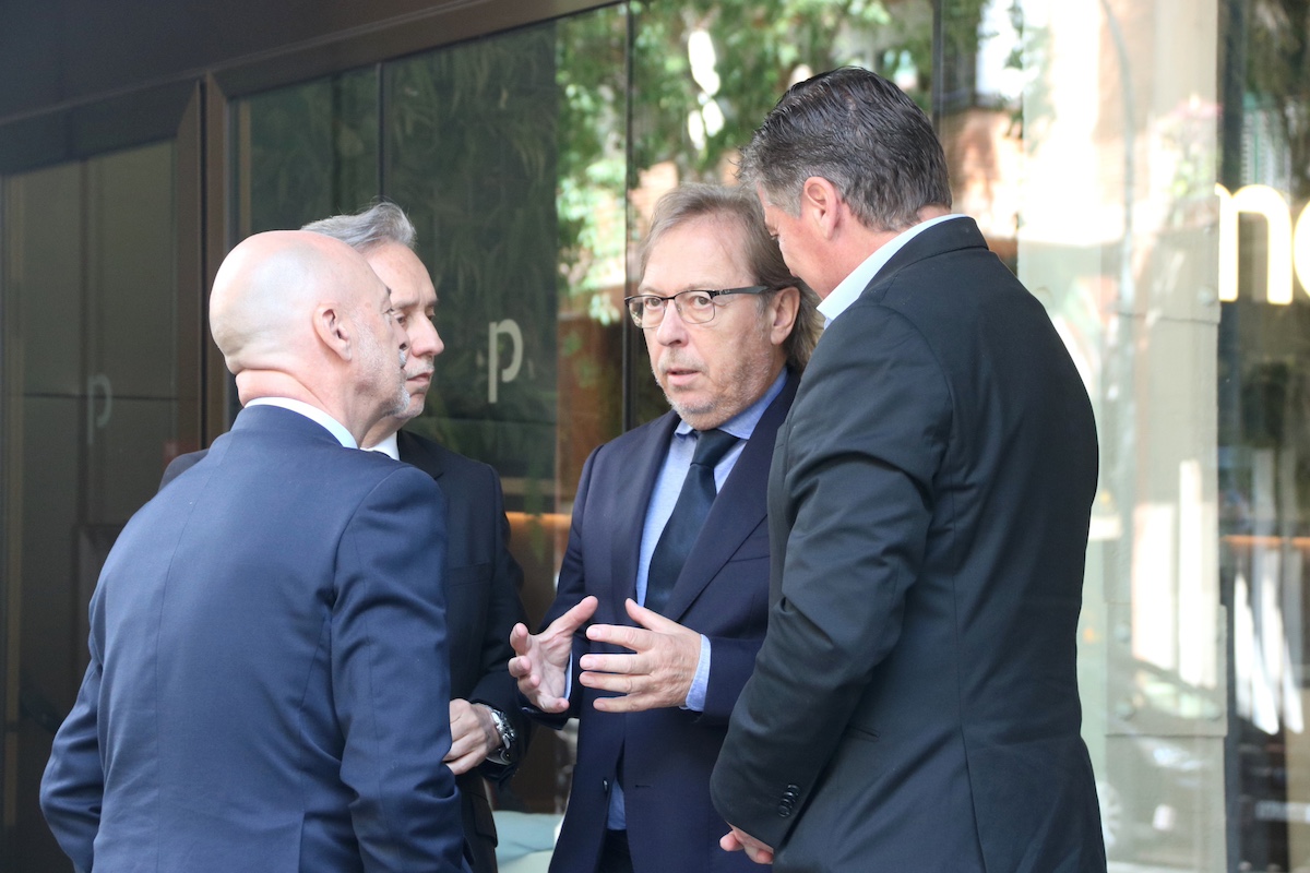 Josep Santacreu, Antoni Cañete, Carles Puig de Travy y Xavier Comerma en la sede de Pimec.