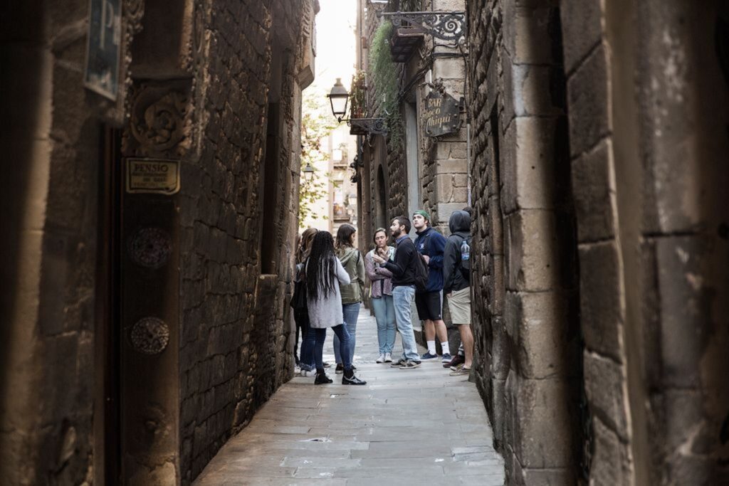 Turistas en Barcelona. 