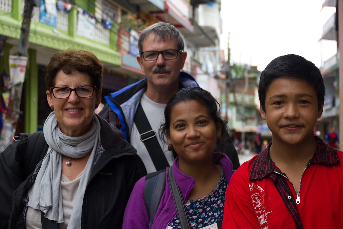 Chandra Kala con algunos de sus familiares.