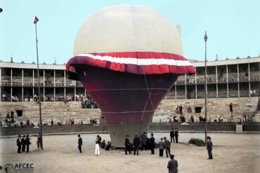 Globo aerostático en Barcelona.