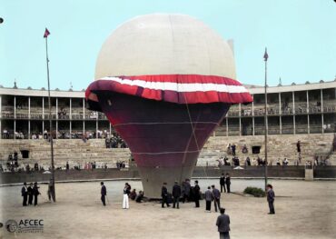 Globo aerostático en Barcelona.