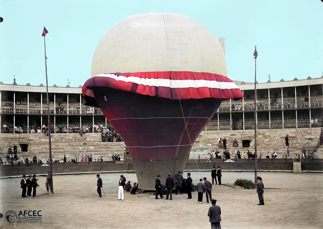 Globo aerostático en Barcelona.
