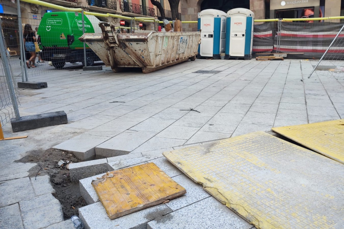 Obras en Portal de l'Àngel. 