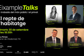 Cartell de l'Eixample Talks del 30 de setembre sobre el repte de l'habitatge