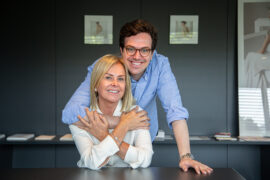 La dissenyadora i empresària Rosa Clará amb el seu fill Dani Clará, també propietari i directiu a l'empresa familiar © Àngel Bravo