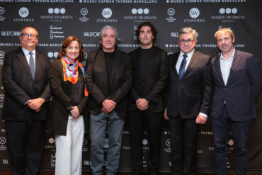 Representants de Barcelona Global, l'Ajuntament de Barcelona i el fons Stonweg, impulsors del projecte del futur Museu Thyssen durant la presentació.