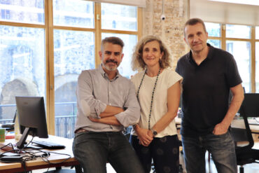 Cristian Canton i Mariona Sanz, director associat i cap d'Innovació i Desenvolupament de Negoci del BSC; i Miquel Martí, CEO de Tech Barcelona.