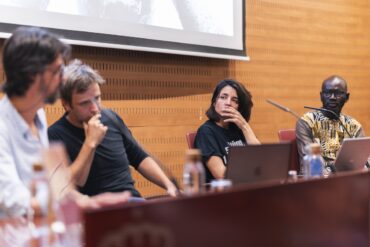 Edu Ponces, Anna Surinyach y Abdoulaye Fall en las Jornadas del IEFC, por David Aguinaga