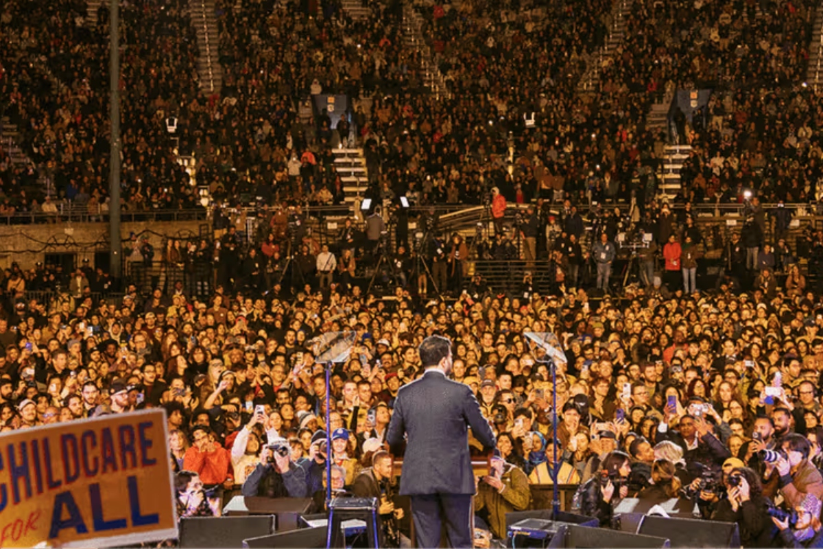 Acto de Zohran Mamdani. © Kara McCurdy