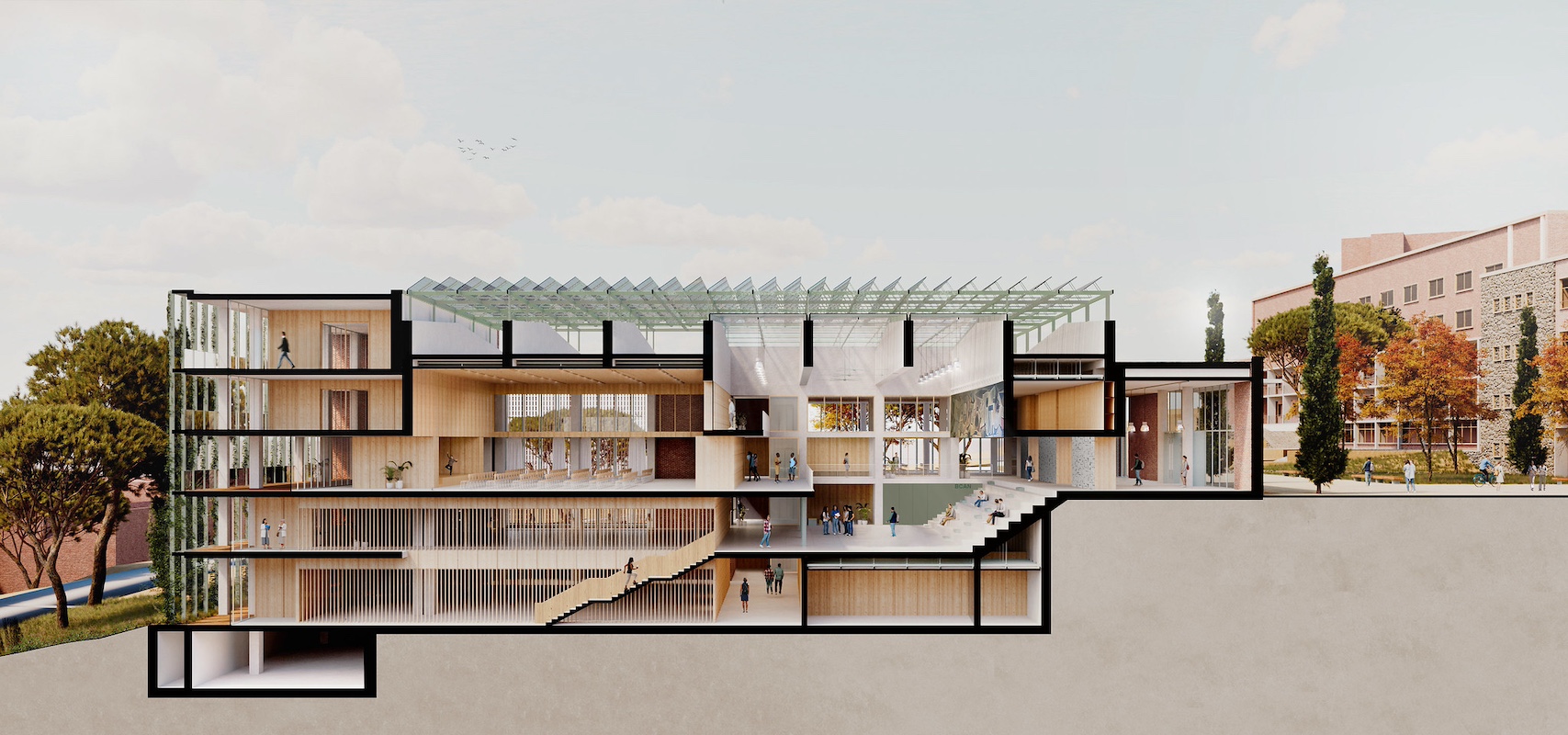 Imagen virtual del futuro BCAN, en Mundet. © Scob arquitectura i paisatge & Barceló Balanzó arquitectes