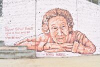 Mural al parc de la Creueta del Coll, en homenatge a Pepita Pardell.