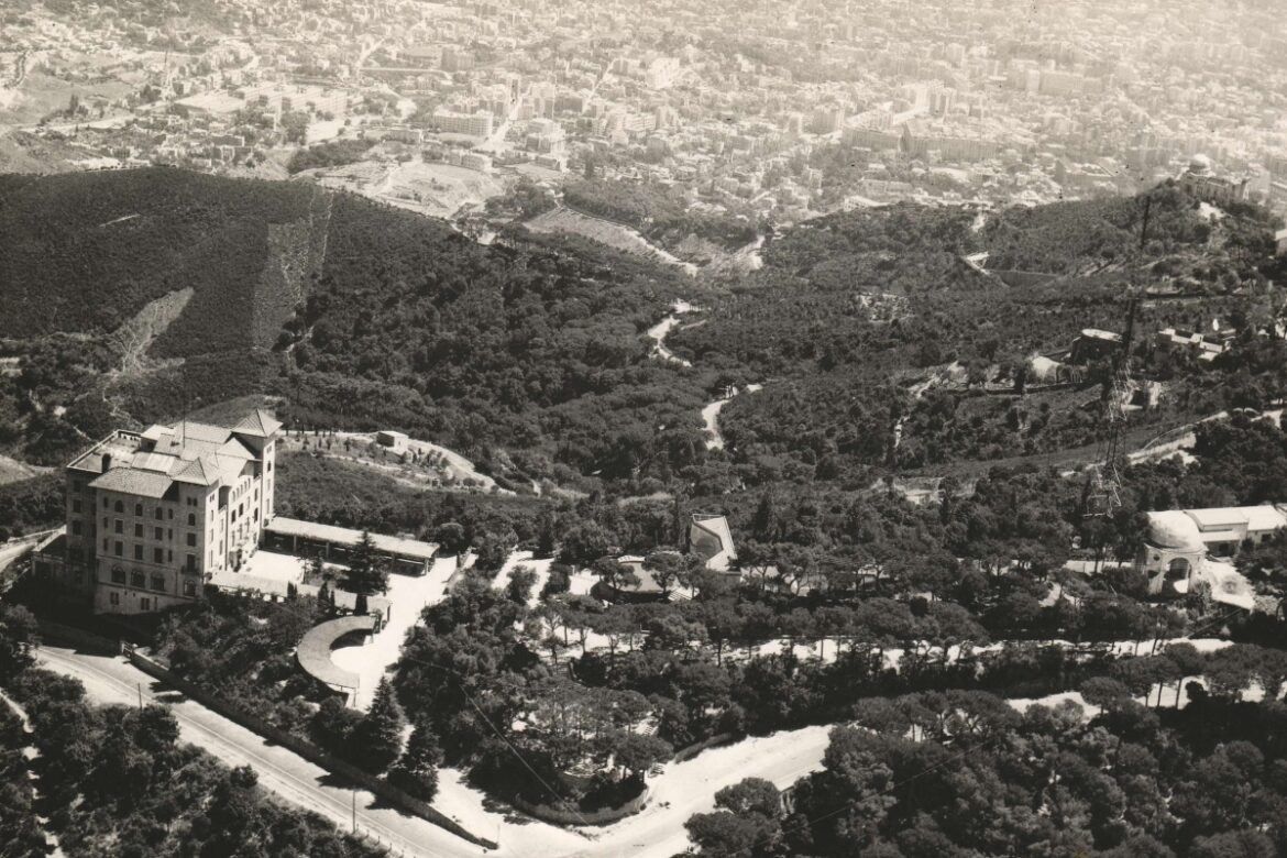 Vista aérea del hotel La Florida durante los años 50 (Trabajos Aéreos Fotogramétricos)
