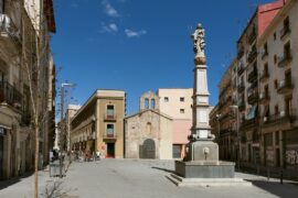 La plaça del Pedró amb la font de Santa Eulàlia